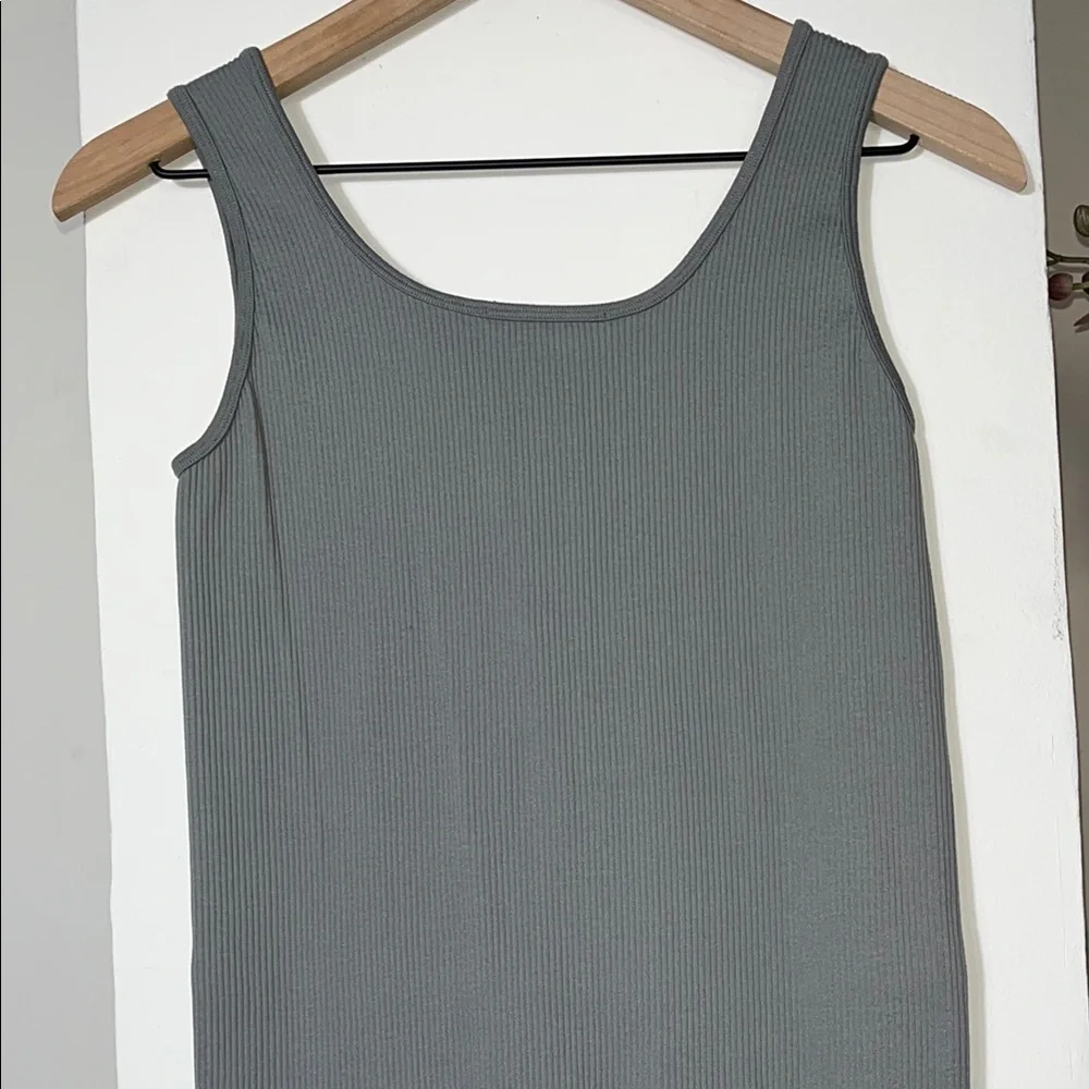 Gray Ribbed Jumpsuit - Picture 9 of 11